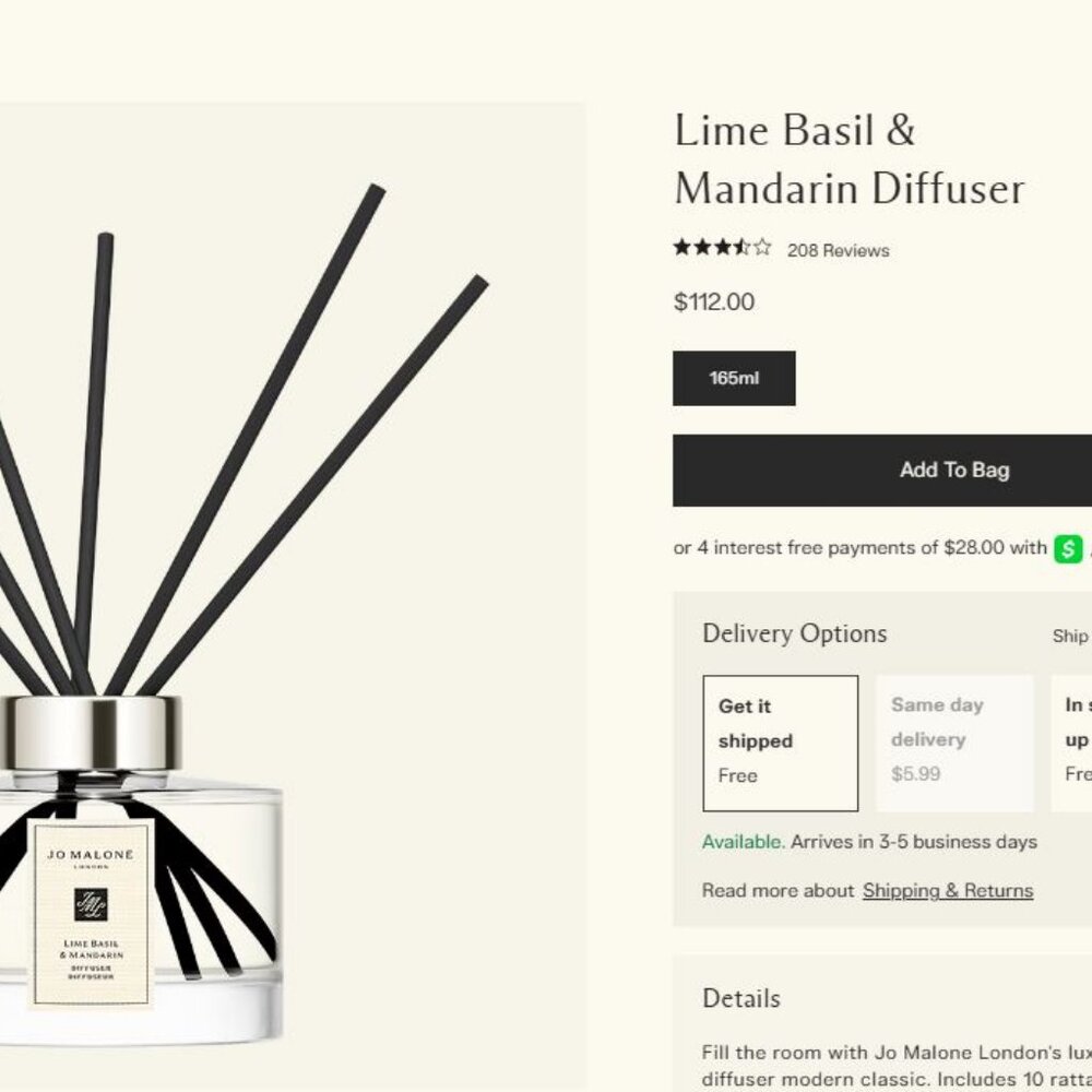 Jo Malone London Lime Basil & Mandarin Diffuser 5.6oz New in Box